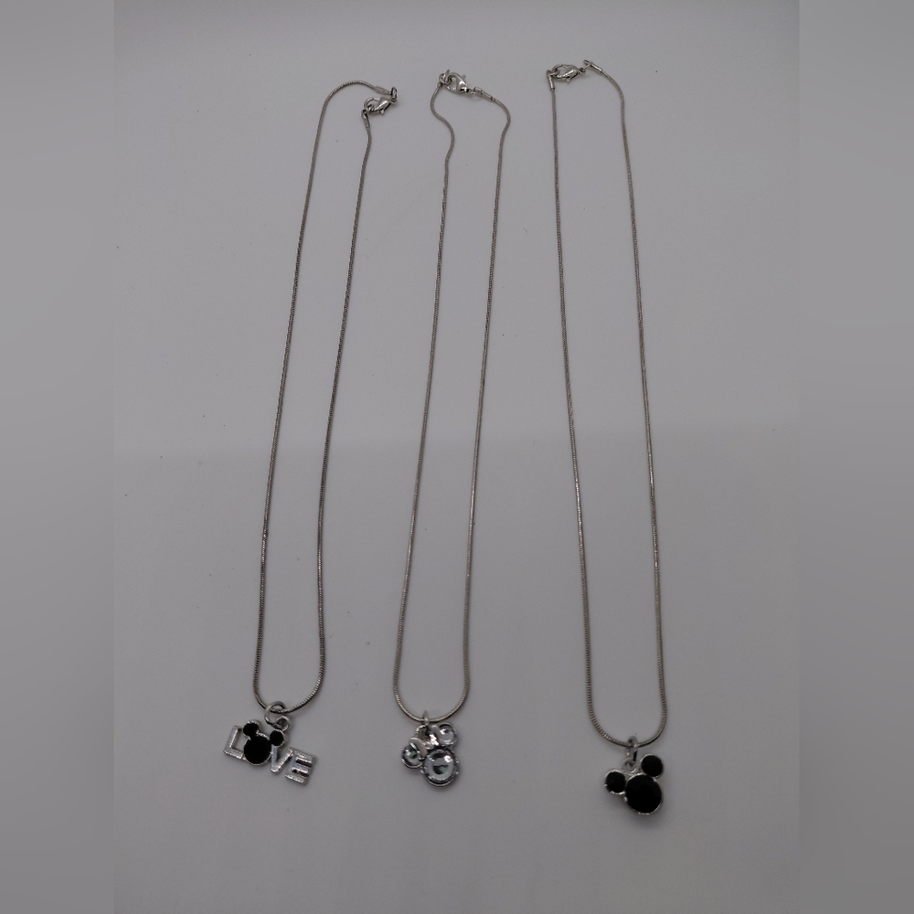 Silver Necklace Set with Black Accents